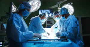 Image qui montre une opération sur une personne morte en cours